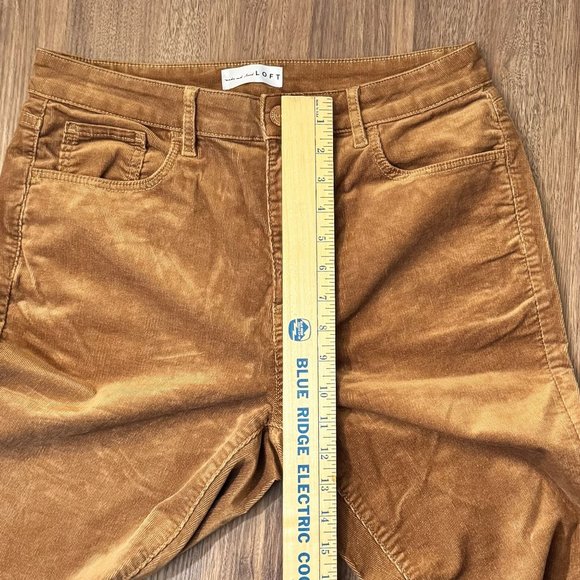 Loft Womens Peachy Orange Curvy High Skinny Corduroy Pants Size 10 Super‎ Soft - Picture 8 of 9